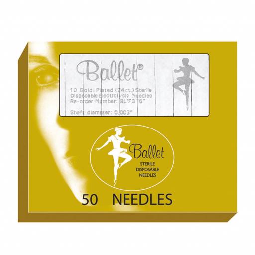 Ballet F Shank Gold Needles Size 005 pack of 50