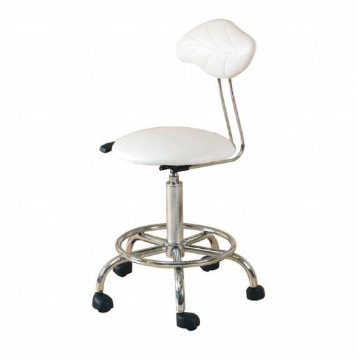 SkinMate Therapist Stool With Back rest & Footrest