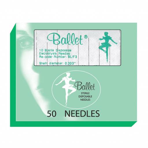 Ballet F Shank Stainless Steel Needles Size 005 Pack of 50