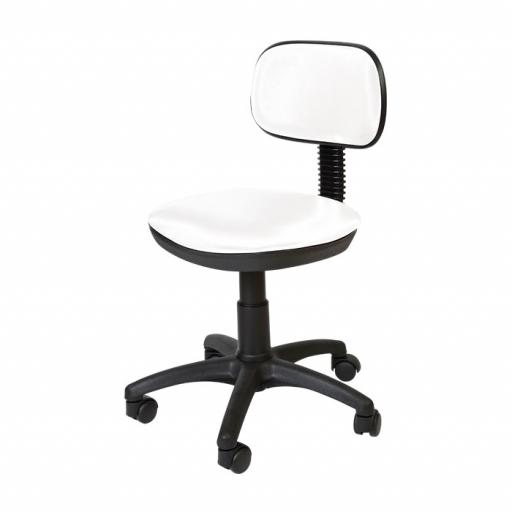 SkinMate White Lite Stool With Backrest